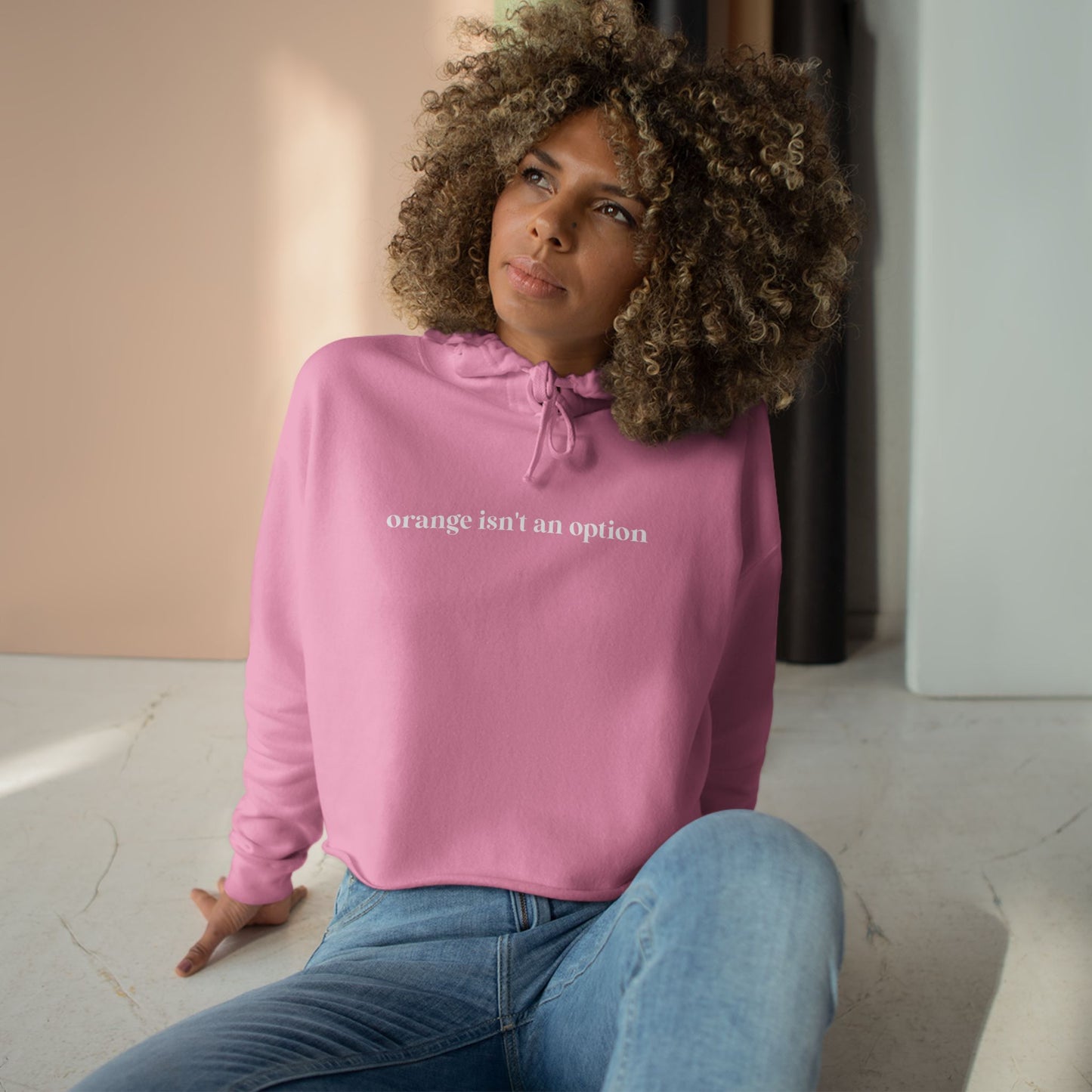 Orange Isn't An Option Cropped Hoodie