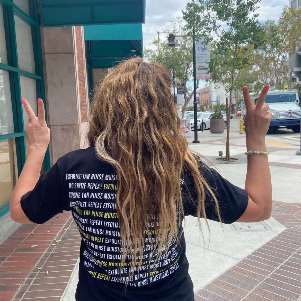 Exfoliate Tan Rinse Moisturize Repeat Graphic Tee (OG Collection)
