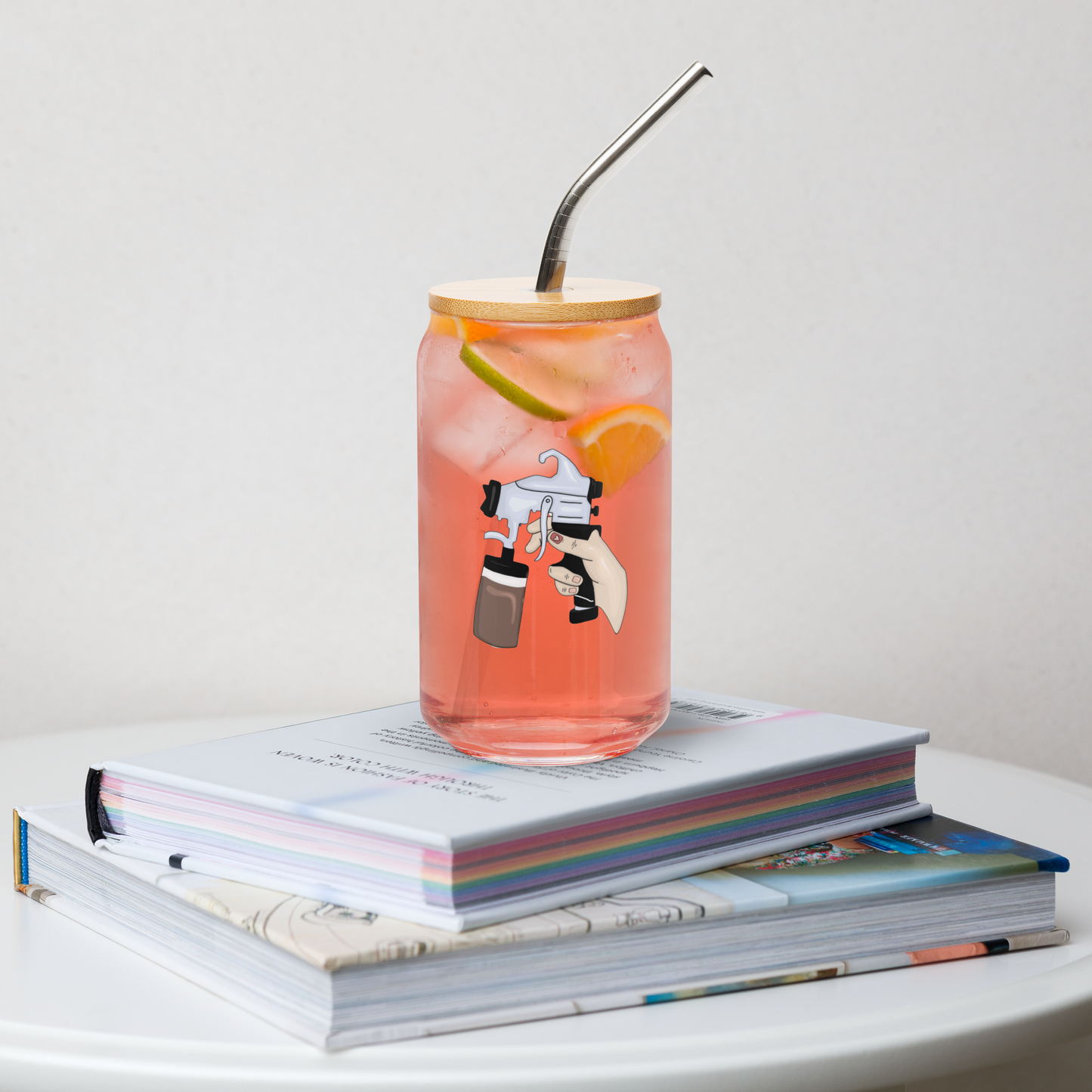 Spray Tan Gun Glass Cup