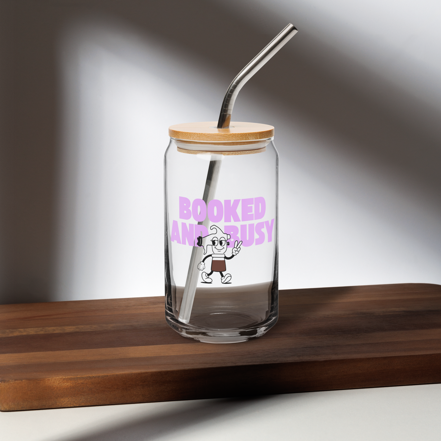 Booked and Busy Glass Cup