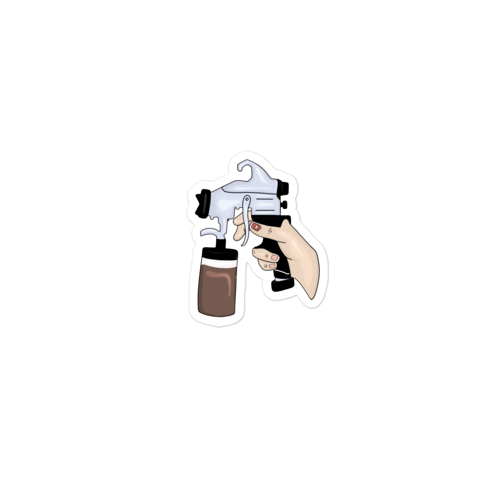 Spray Tan Gun Vinyl Sticker