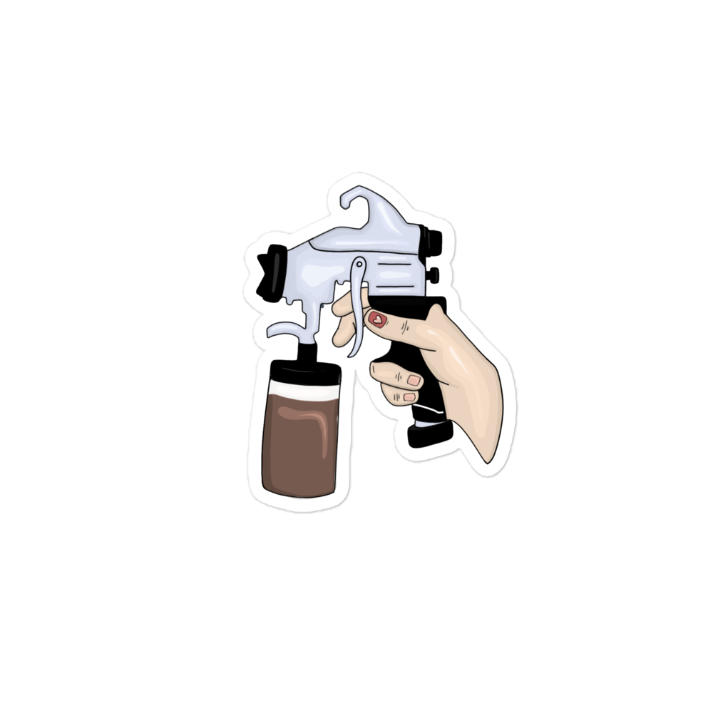 Spray Tan Gun Vinyl Sticker