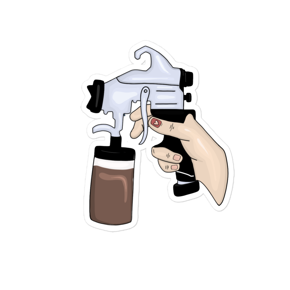 Spray Tan Gun Vinyl Sticker