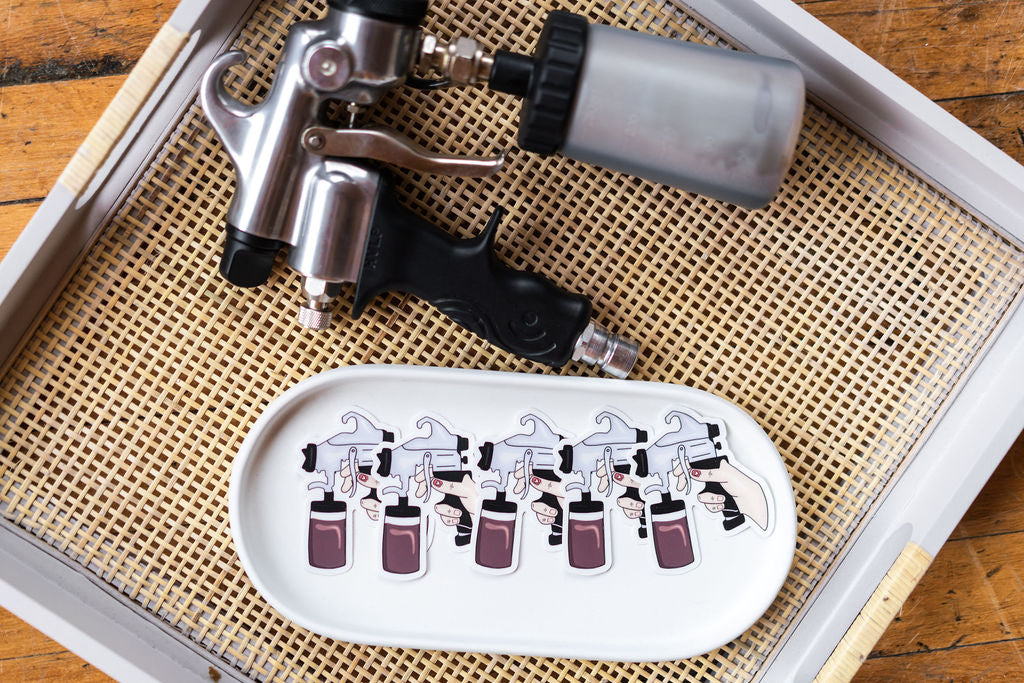 Spray Tan Gun Vinyl Sticker