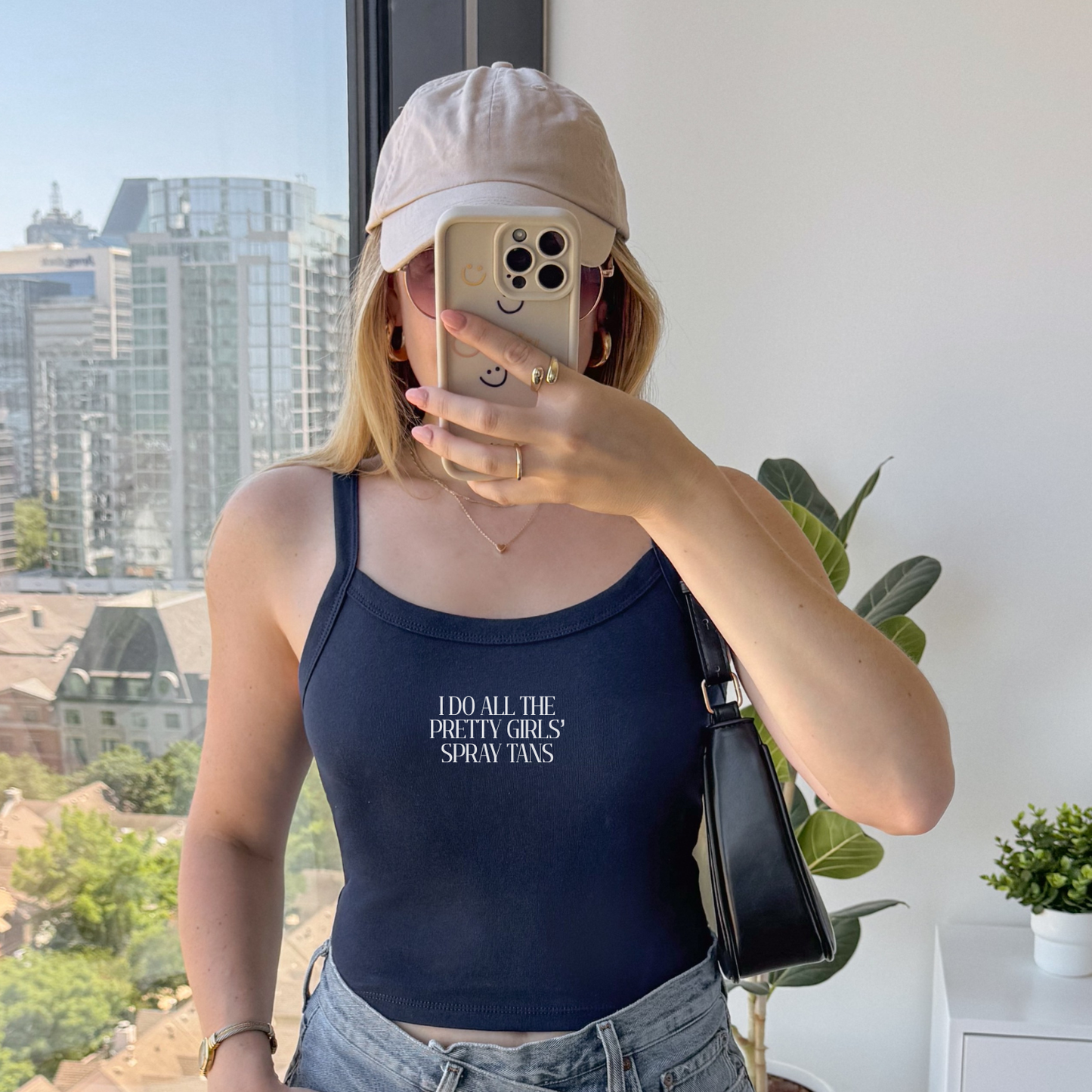 I Do All The Pretty Girls’ Spray Tans Embroidered Micro-Rib Tank