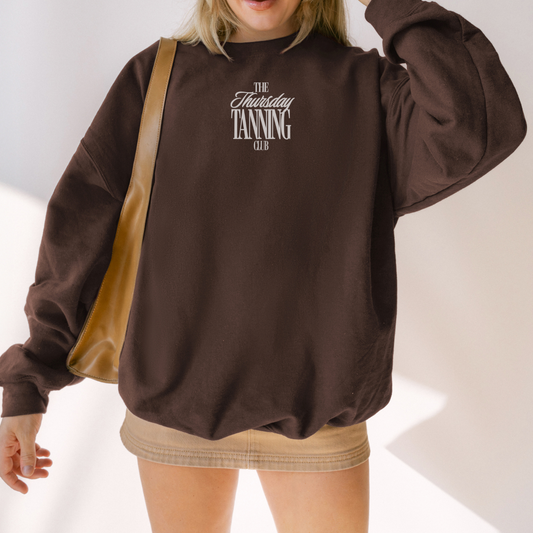 Embroidered Crew Sweatshirt | The Thursday Tanning Club