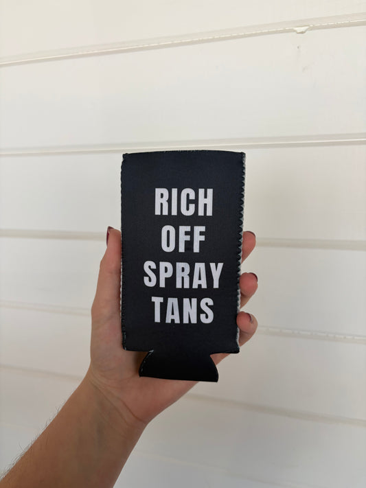 Rich Off Spray Tans Slim Can Cooler | ALT SUN X SUNNY HUNNY