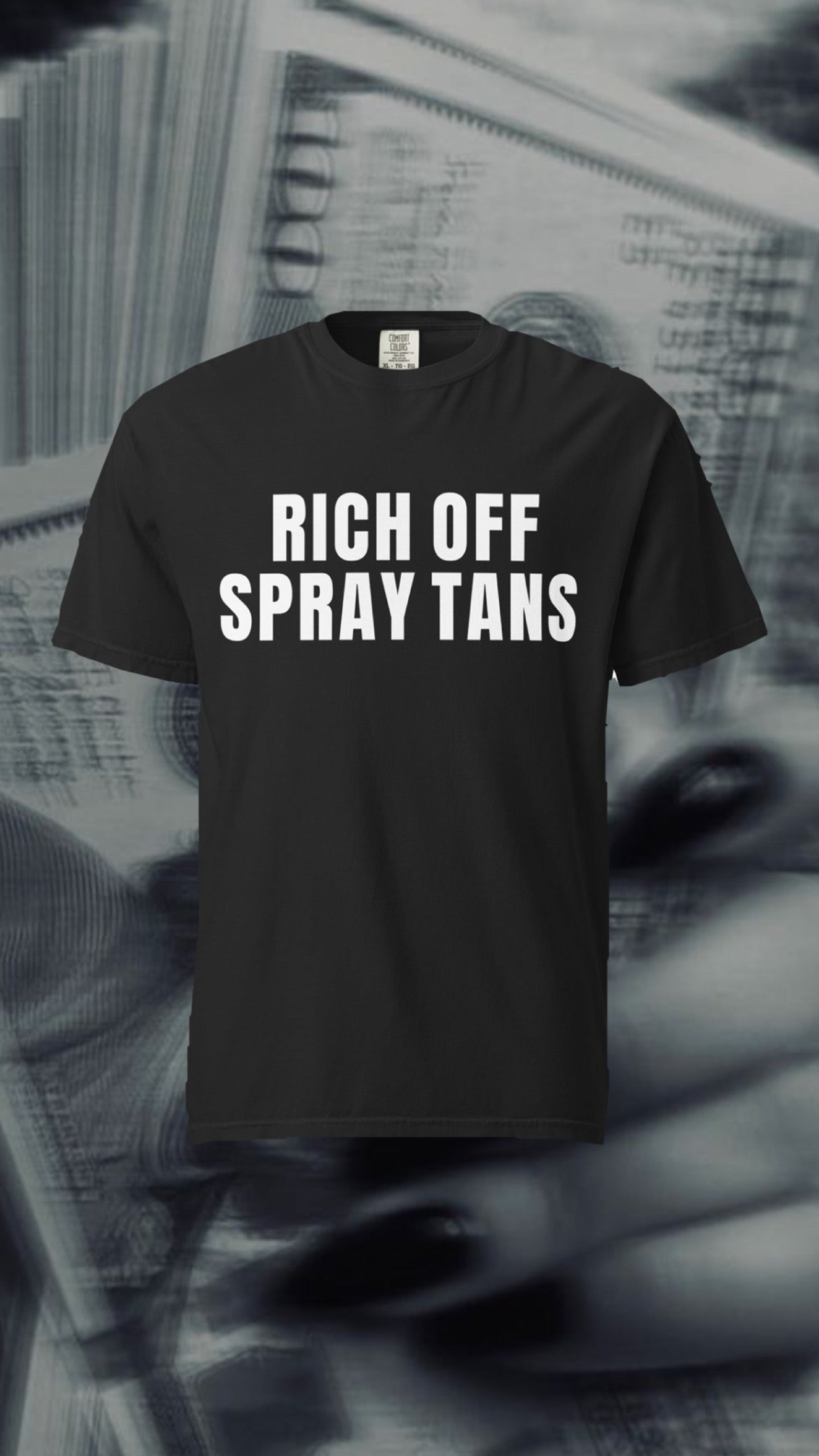 Rich Off Spray Tans Graphic Tee | ALT SUN X SUNNY HUNNY