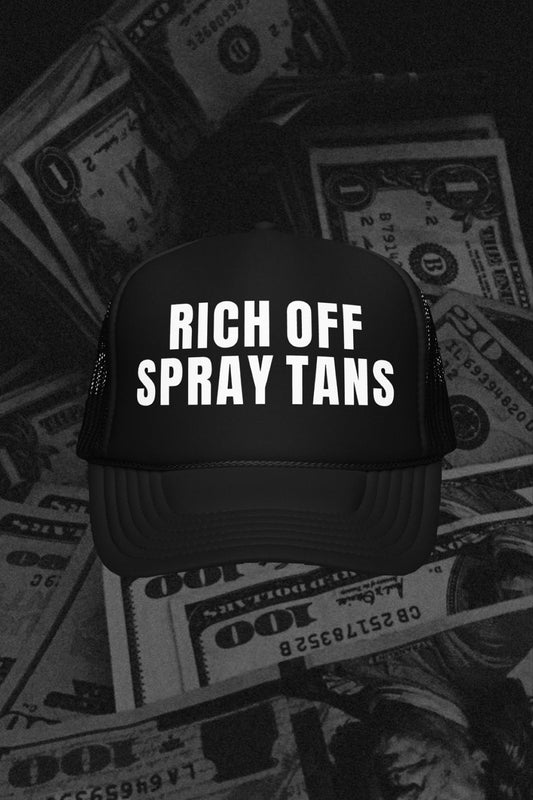 Rich Off Spray Tans Trucker Hat | ALT SUN X SUNNY HUNNY