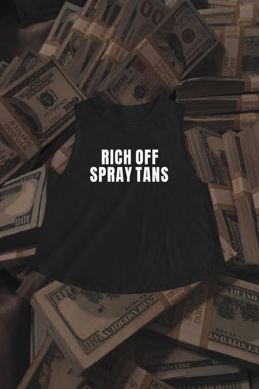 Rich Off Spray Tans Crop Tank | ALT SUN X SUNNY HUNNY