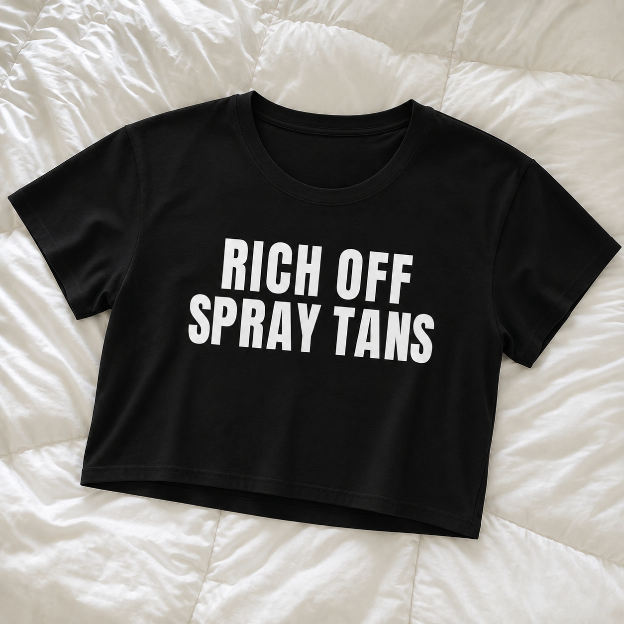 Rich Off Spray Tans Crop Tee | ALT SUN X SUNNY HUNNY