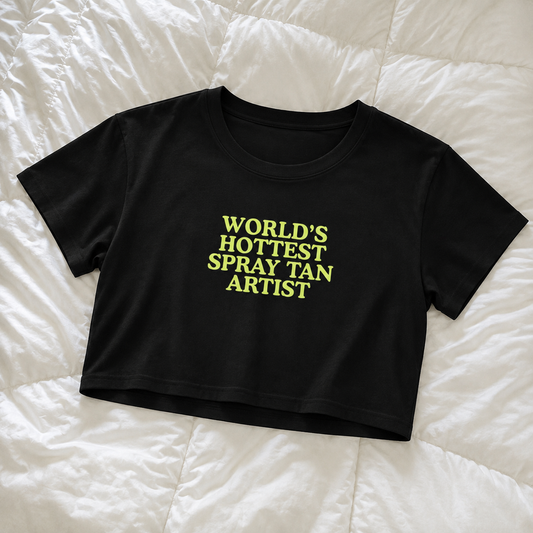 World's Hottest Spray Tan Artist Crop Tee | ALT SUN X SUNNY HUNNY