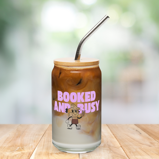 Booked and Busy Glass Cup