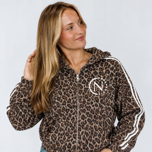 NORVELL Leopard Zip-Up Hoodie