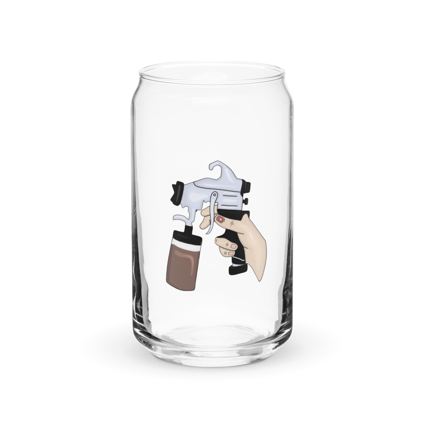 Spray Tan Gun Can Shaped Glass Cup