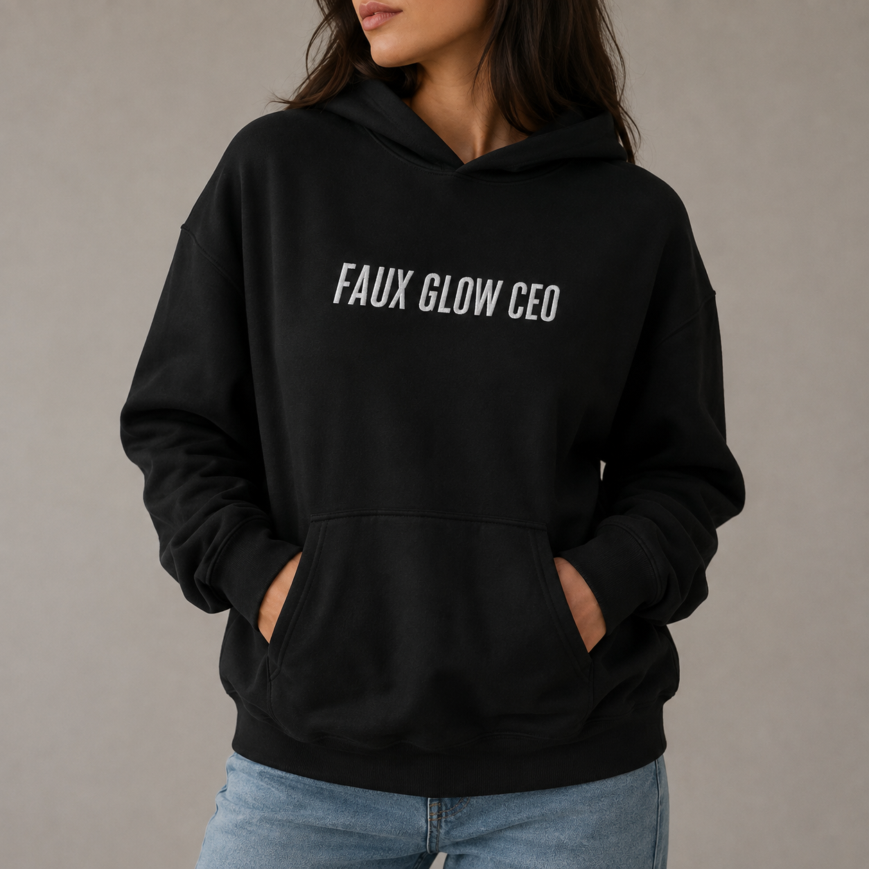 Faux Glow CEO Embroidered Hoodie