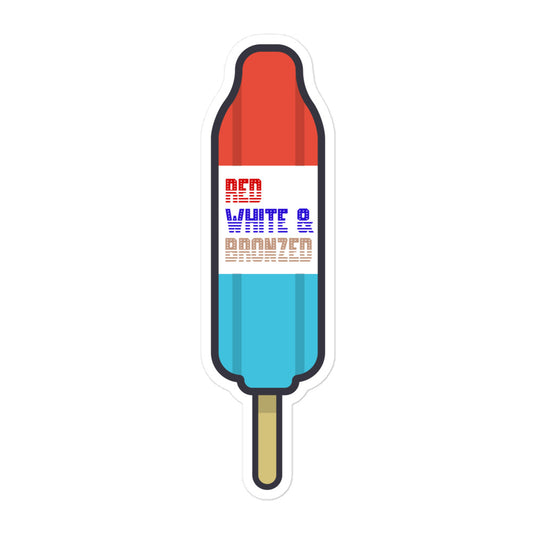 Red, White & Bronzed Vinyl Sticker