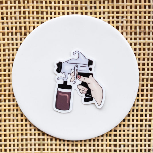 Spray Tan Gun Vinyl Sticker