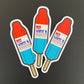 Red, White & Bronzed Vinyl Sticker